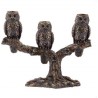 3 Owl birds candle holder