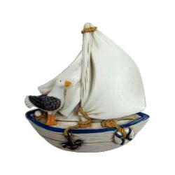 Sea gull and boat (magnet)