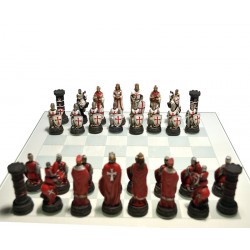 Chess set with knights theme