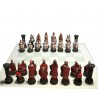 Chess set with knights theme
